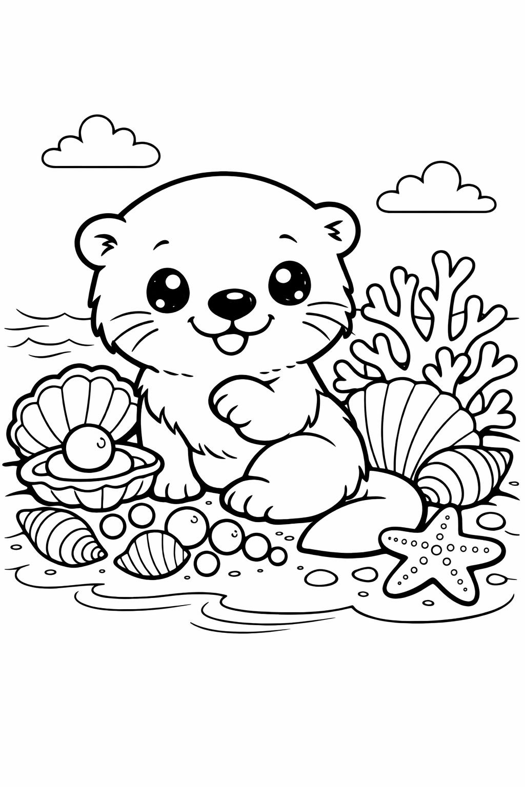 kawaii lion coloring page | cute jungle animal | playful coloring page