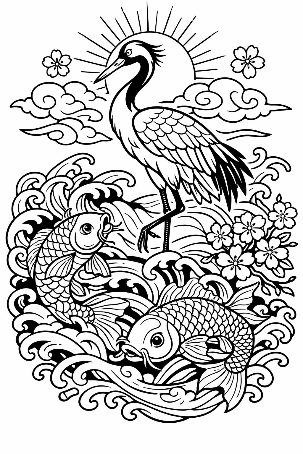 fantasy bird coloring page | magical bird illustration | creative coloring artwork