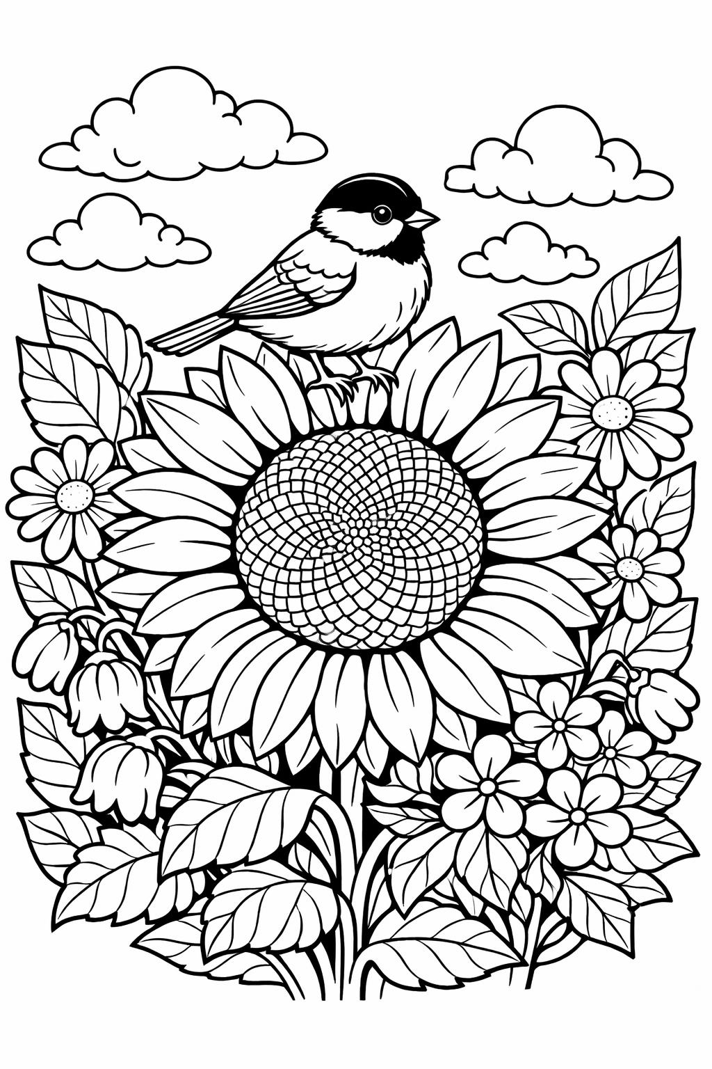 sunflower quote coloring page | inspirational floral message | uplifting artwork