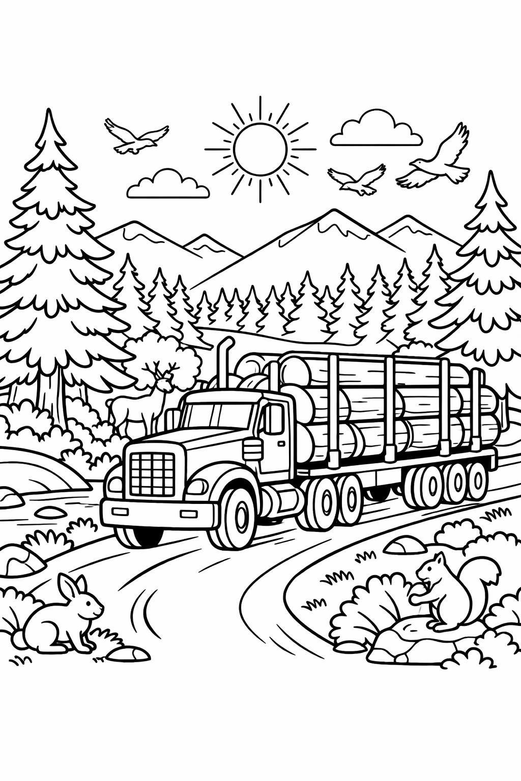 ice cream truck coloring page | fun dessert vehicle | cheerful coloring page