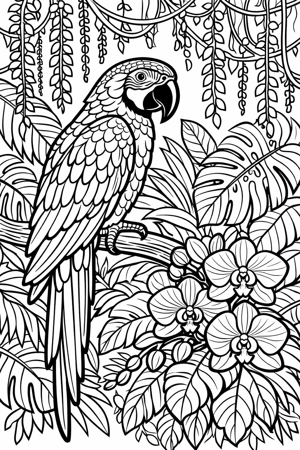 vintage bird coloring page | classic bird artwork | retro nature illustration