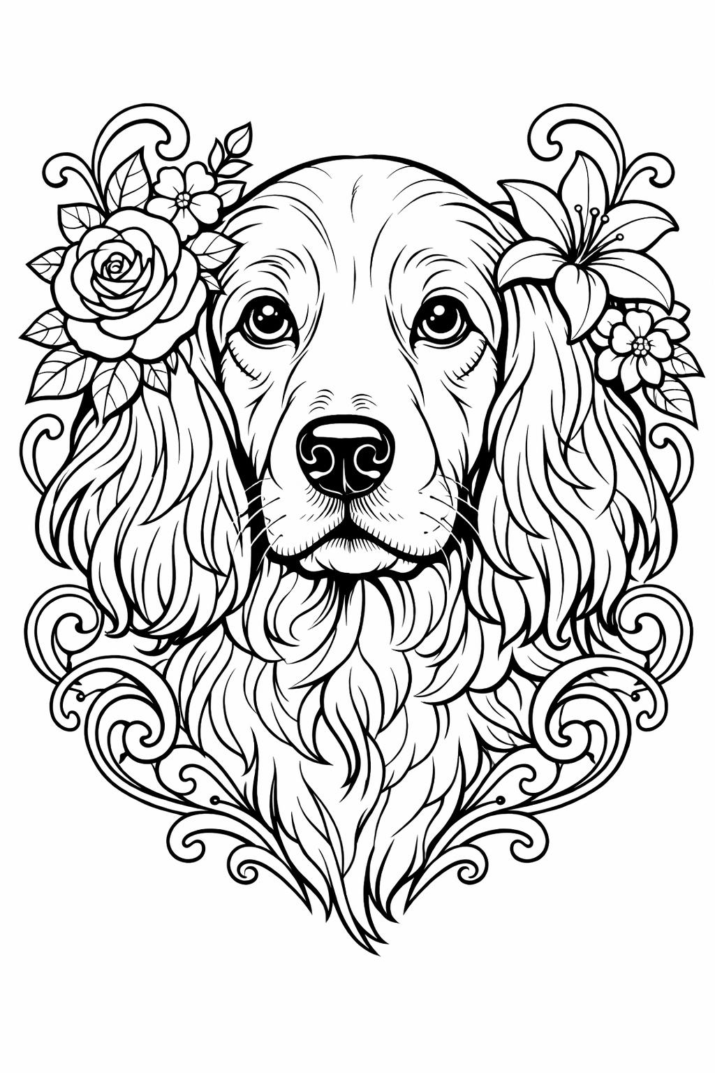 sleeping dog coloring page | cozy resting puppy | relaxing pet artwork