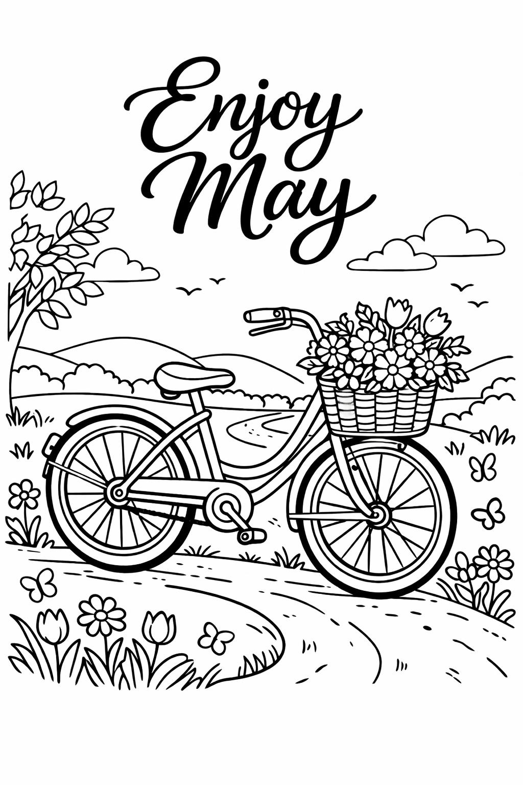May calendar coloring page | monthly calendar design | fun seasonal coloring sheet