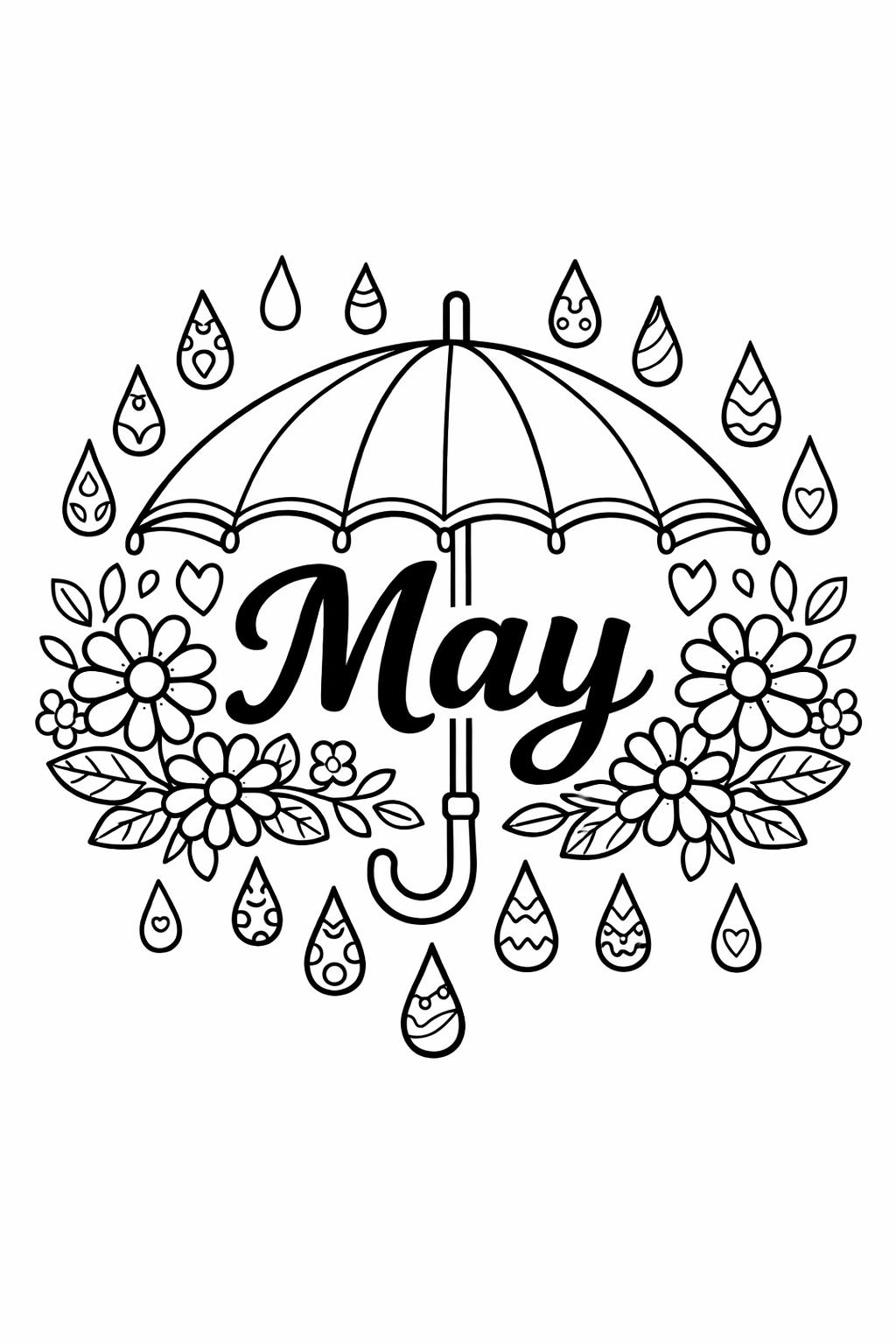 rainbow May coloring page | colorful spring rainbow | happy seasonal design