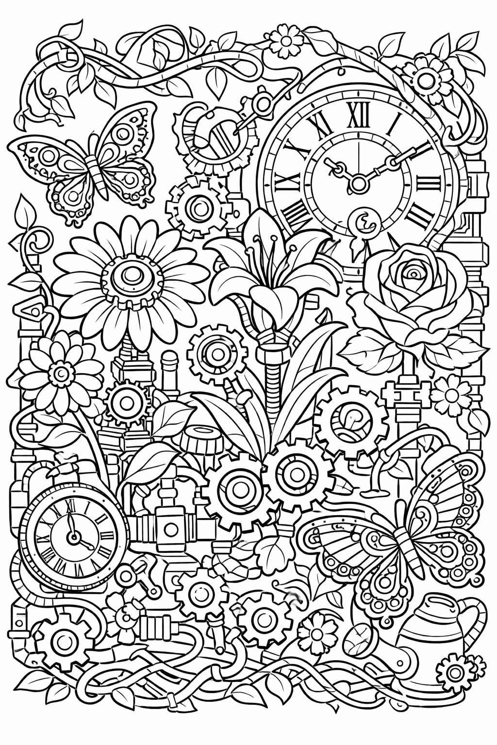 fantasy psychedelic page | surreal dreamlike artwork | intricate coloring design