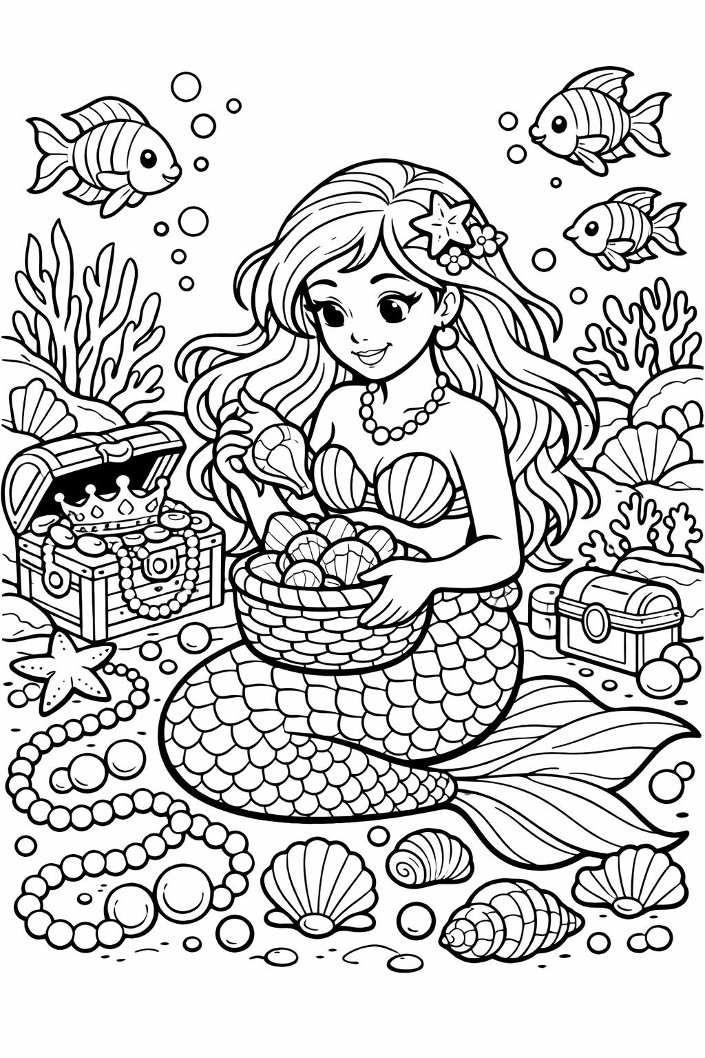 mermaid tail coloring page | decorative tail pattern | fantasy sea artwork