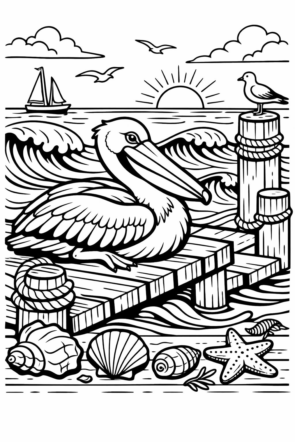 woodpecker coloring page | tree bird illustration | forest nature design