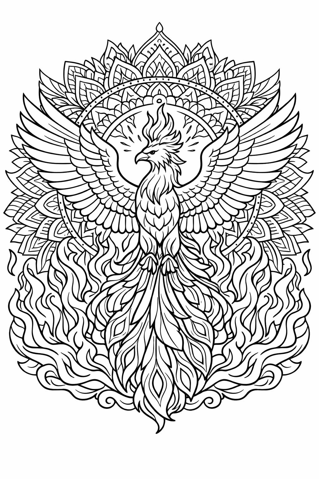 dark fantasy coloring page | mysterious magical scene | detailed fantasy artwork
