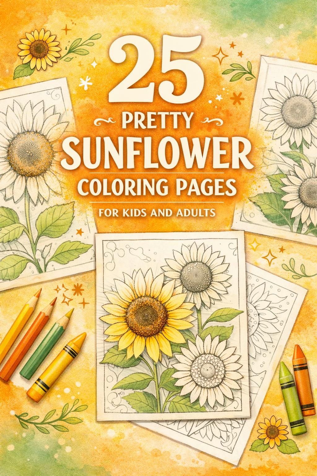 sunflower coloring page | pretty sunflower illustration | floral coloring sheet