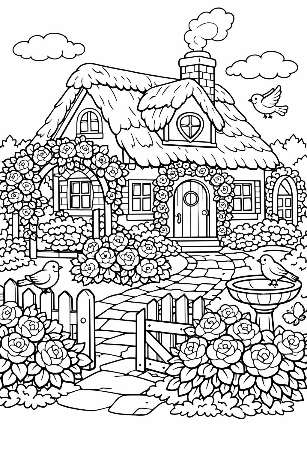 romantic rose coloring page | love themed flower art | elegant coloring page