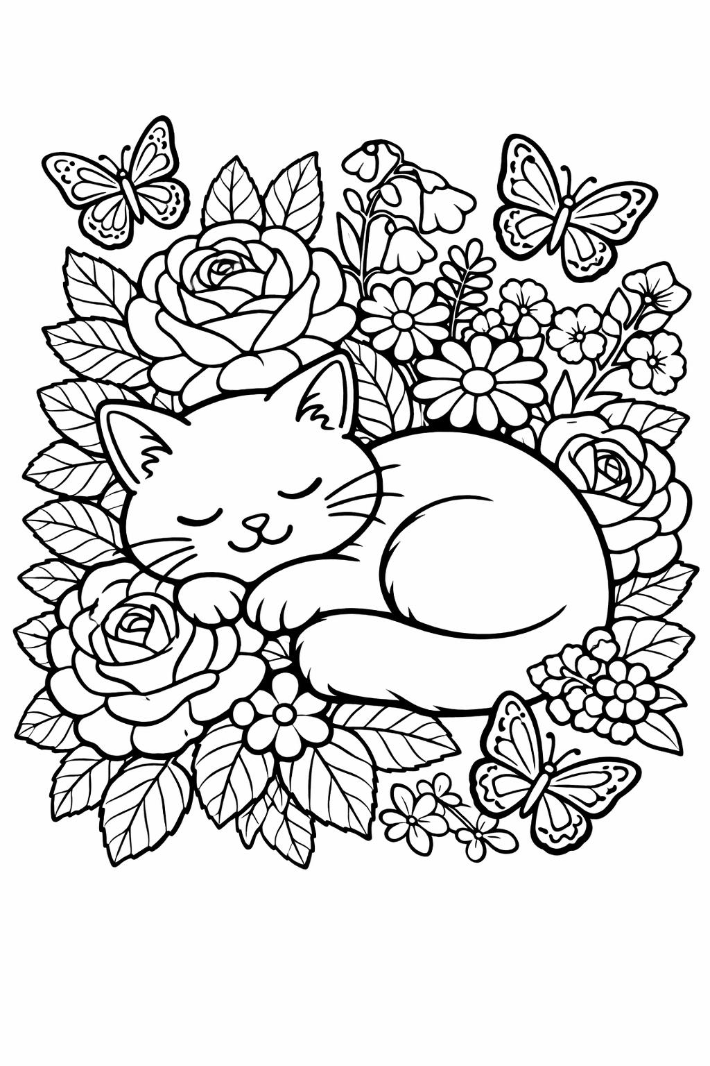rose pattern coloring page | repeating floral design | decorative coloring sheet