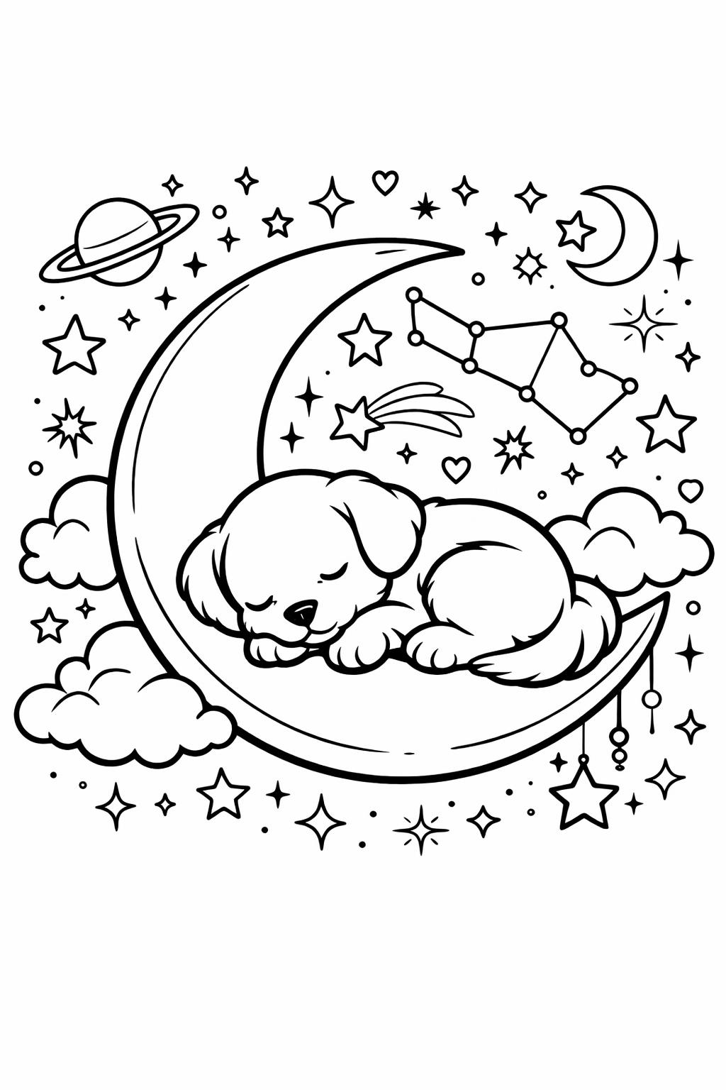 puppy coloring page | adorable baby dog | playful animal artwork