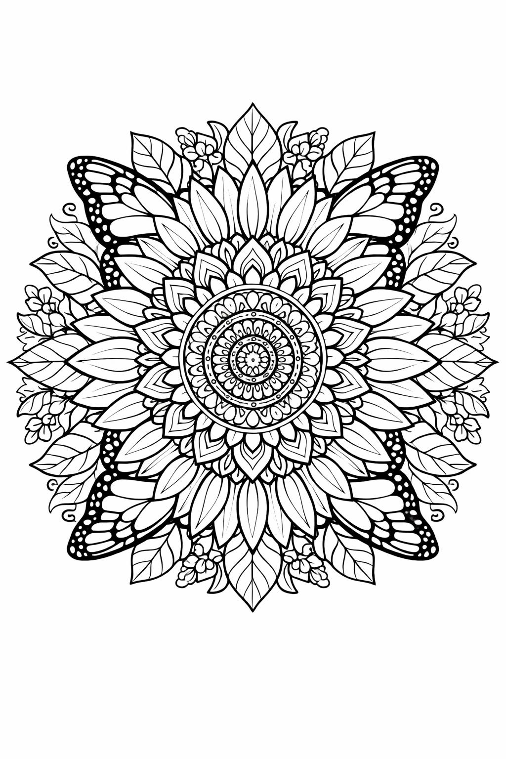 sunflower doodle coloring page | playful flower sketches | fun artistic artwork
