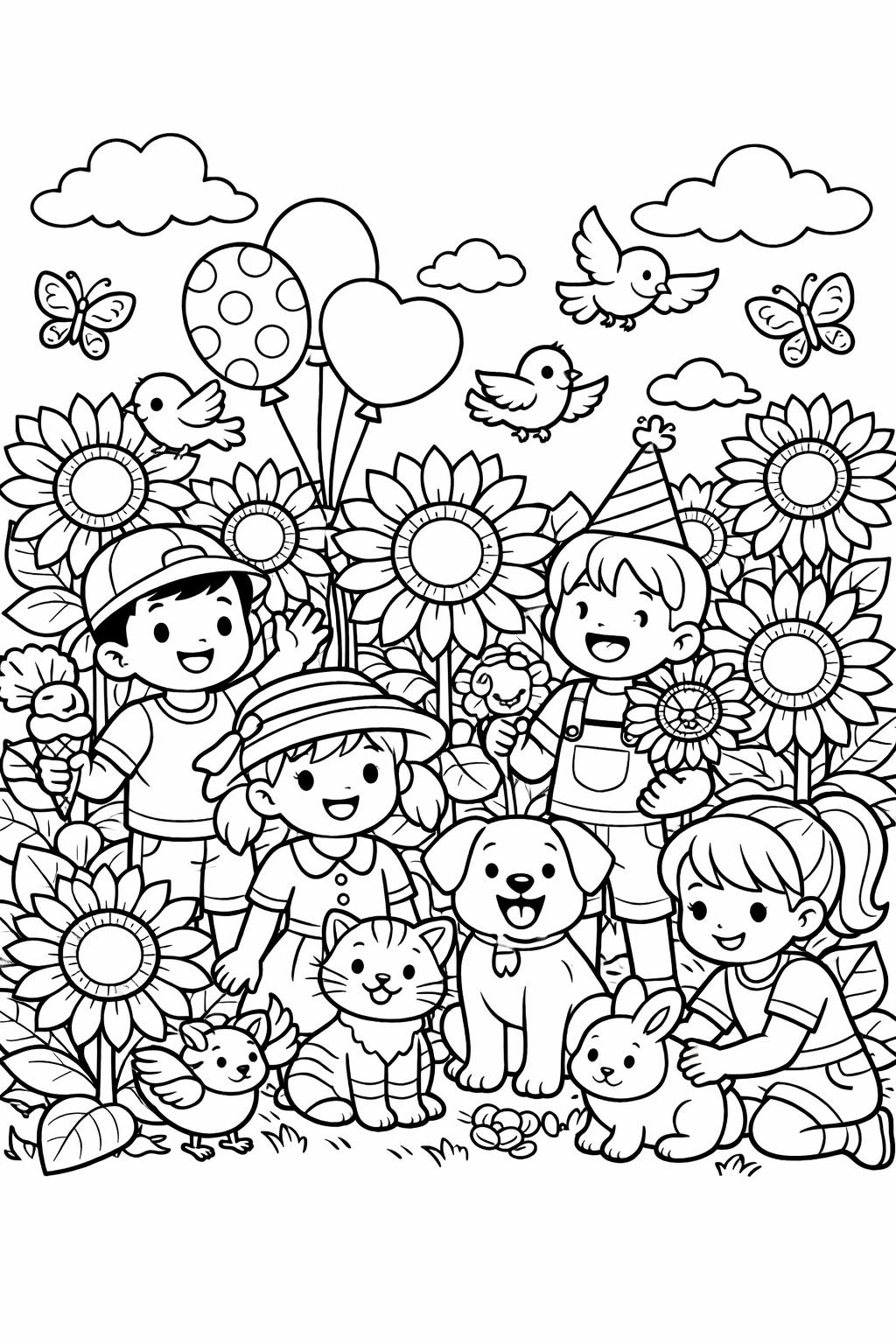 decorative sunflower coloring page | artistic floral pattern | detailed creative sheet
