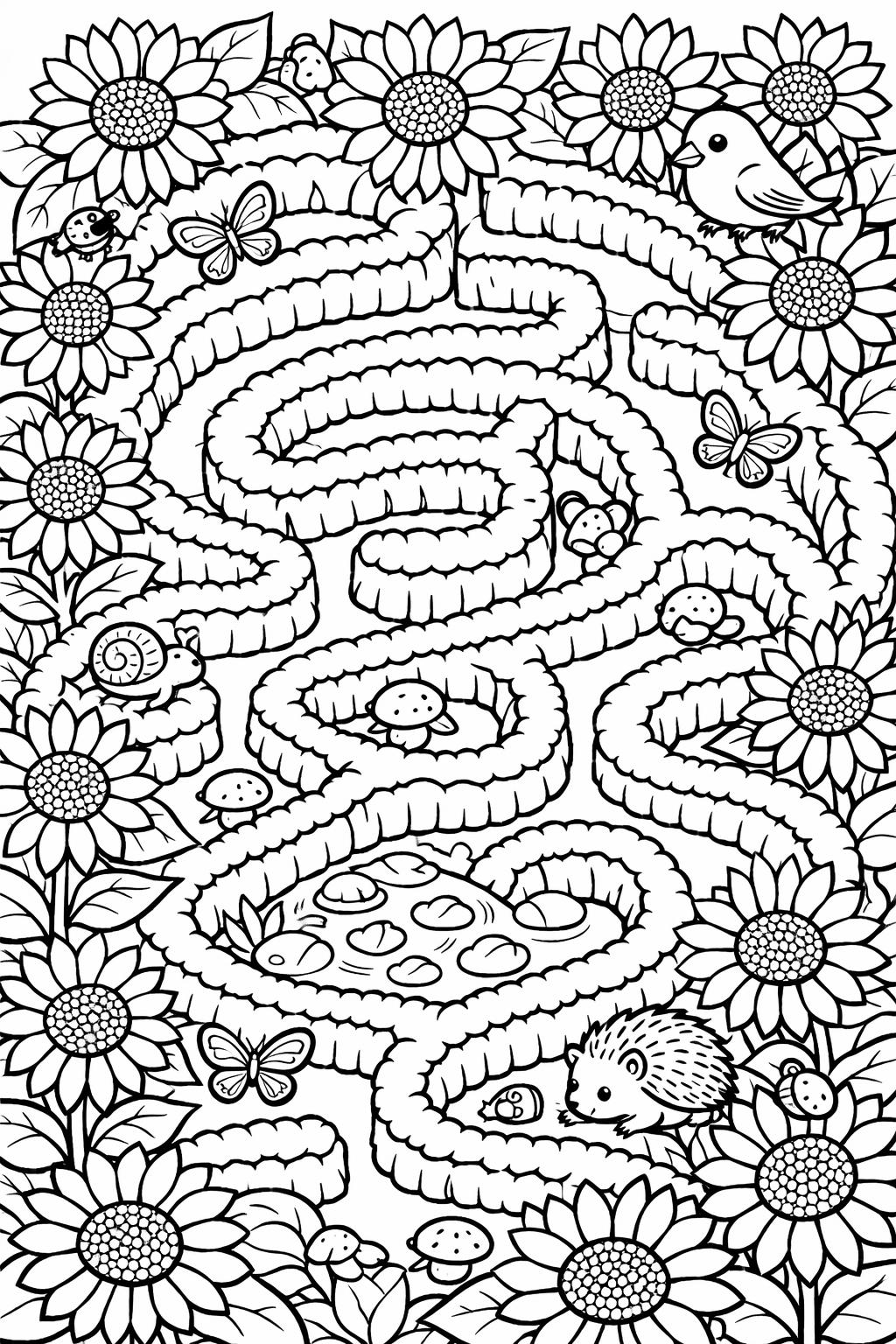 sunflower mandala coloring page | intricate flower pattern | calming artwork