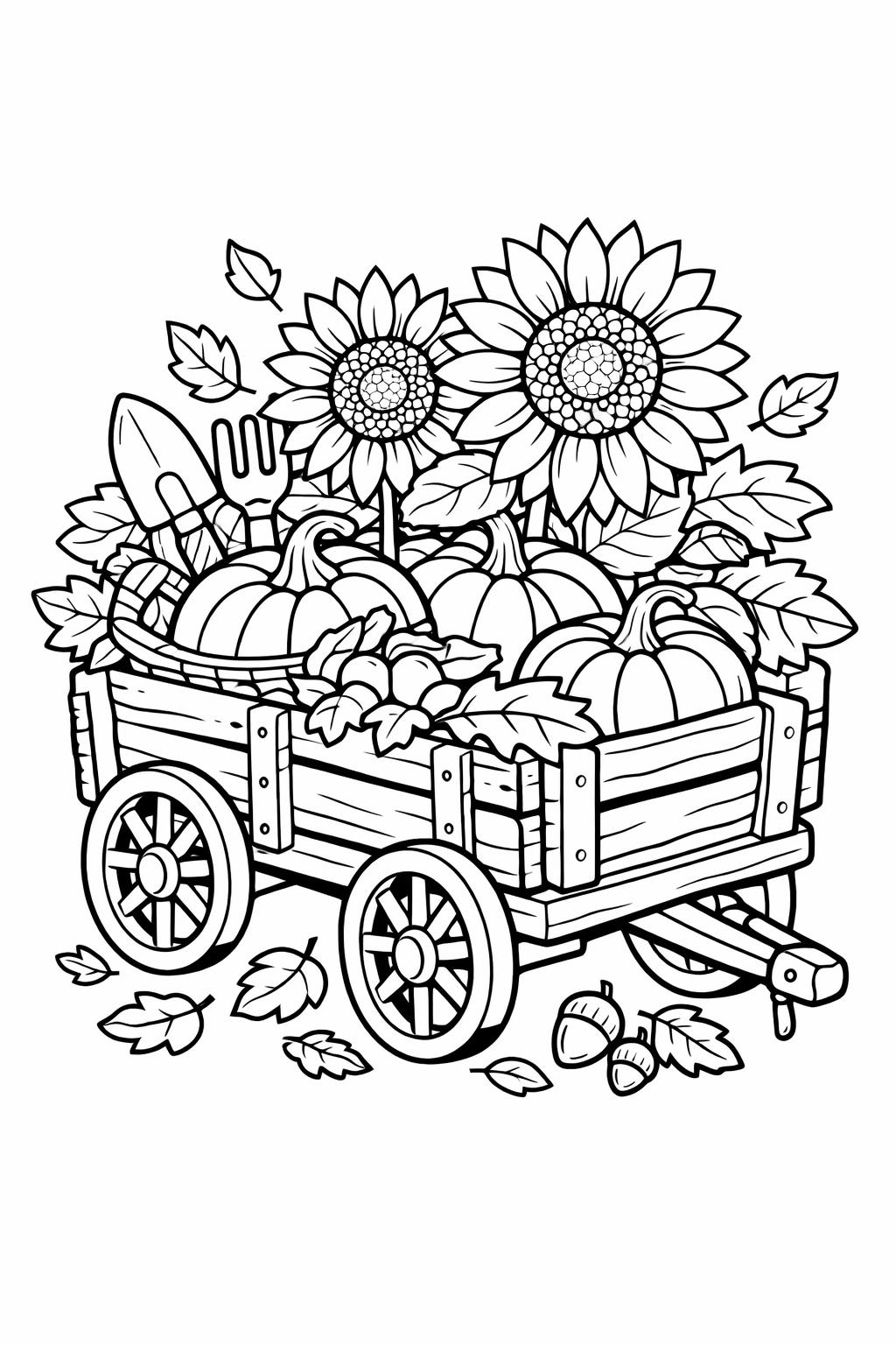cute sunflower coloring page | cheerful flower design | fun coloring page