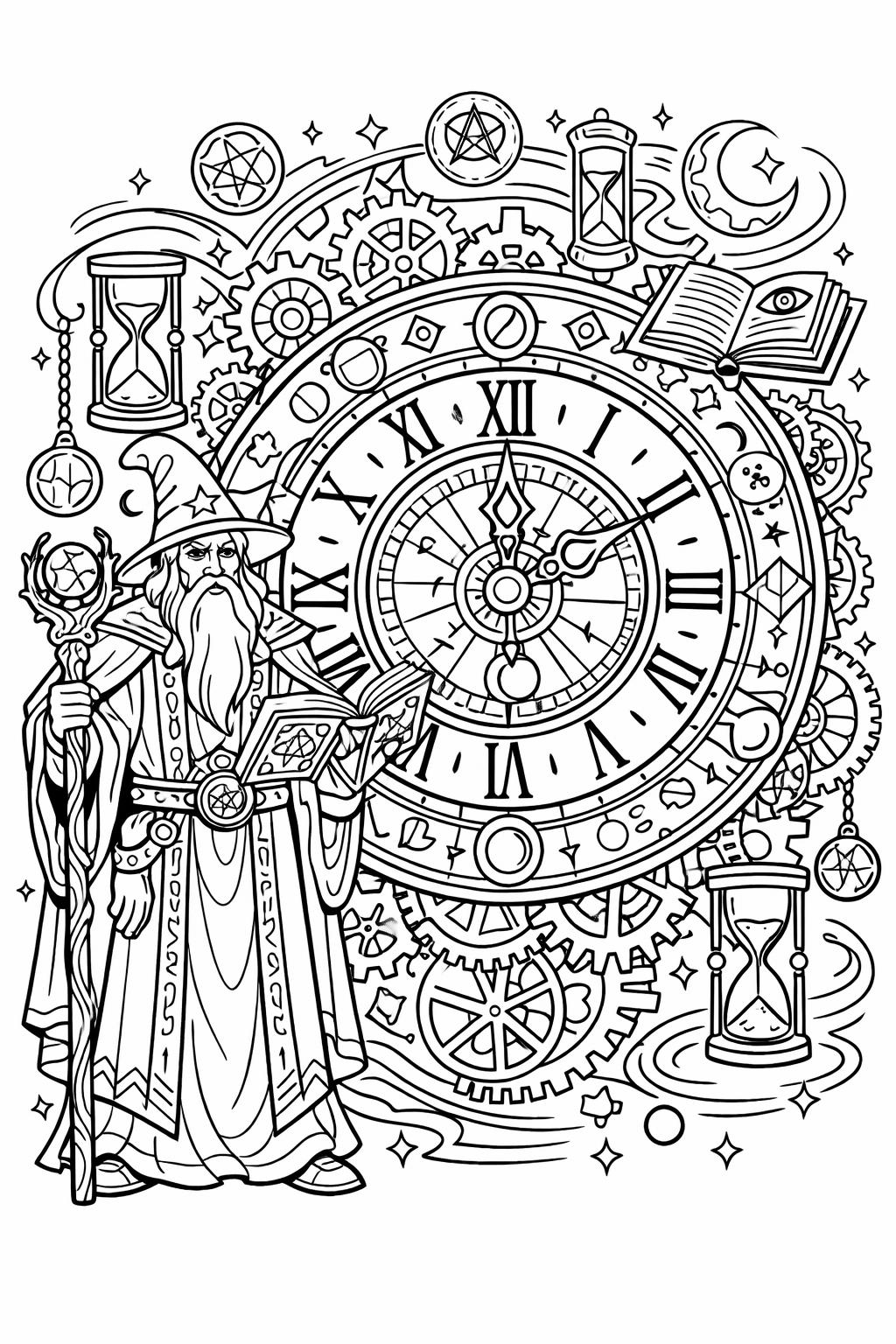 celestial fantasy coloring page | stars and moon magic | dreamy coloring design