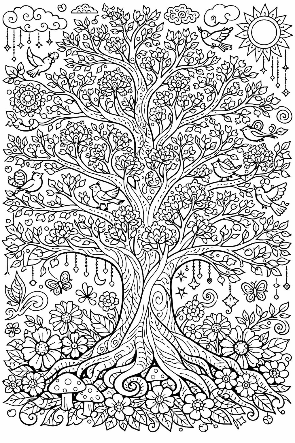 trippy mandala coloring page | detailed geometric patterns | relaxing creative page