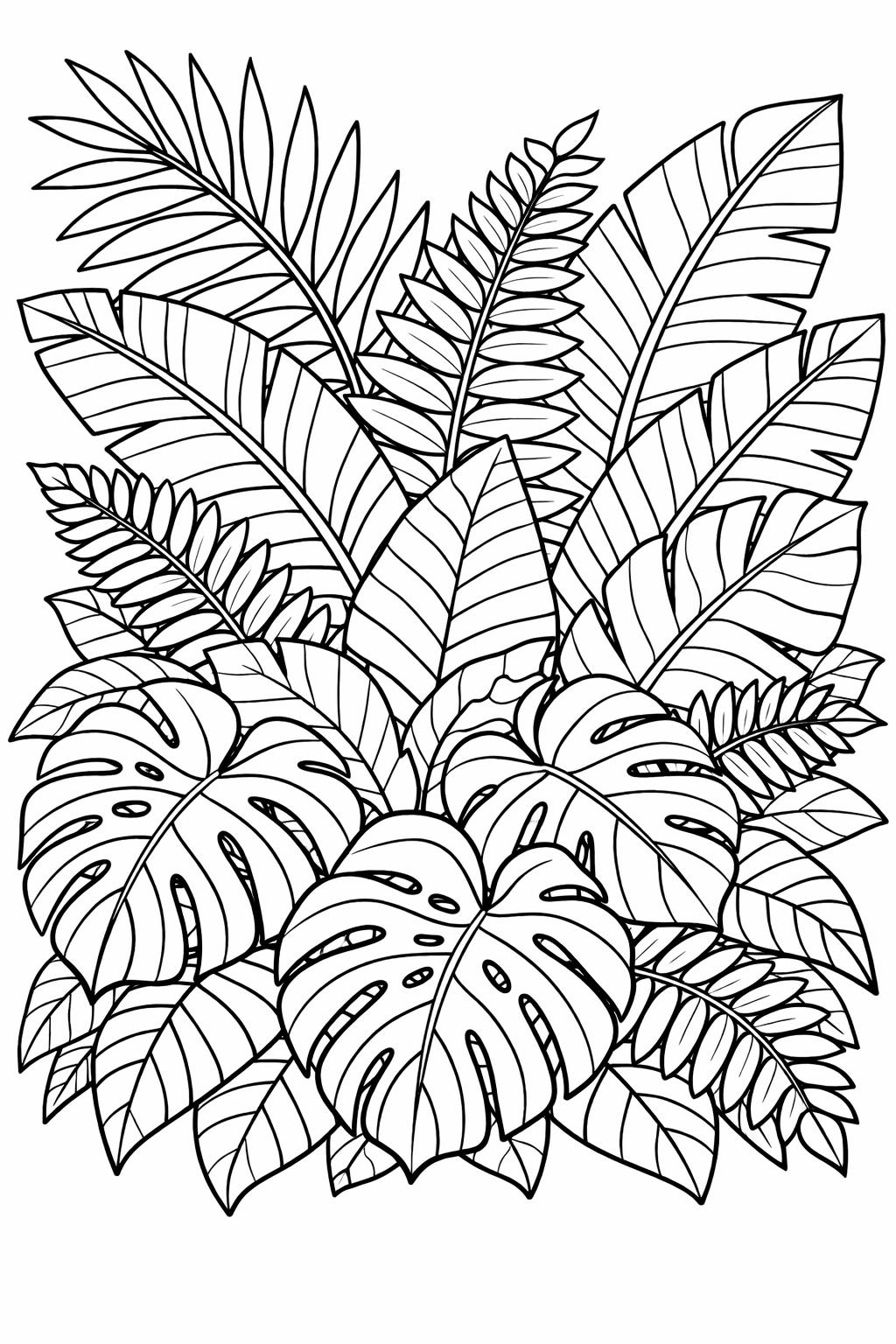 houseplant coloring page | indoor greenery illustration | relaxing nature sheet