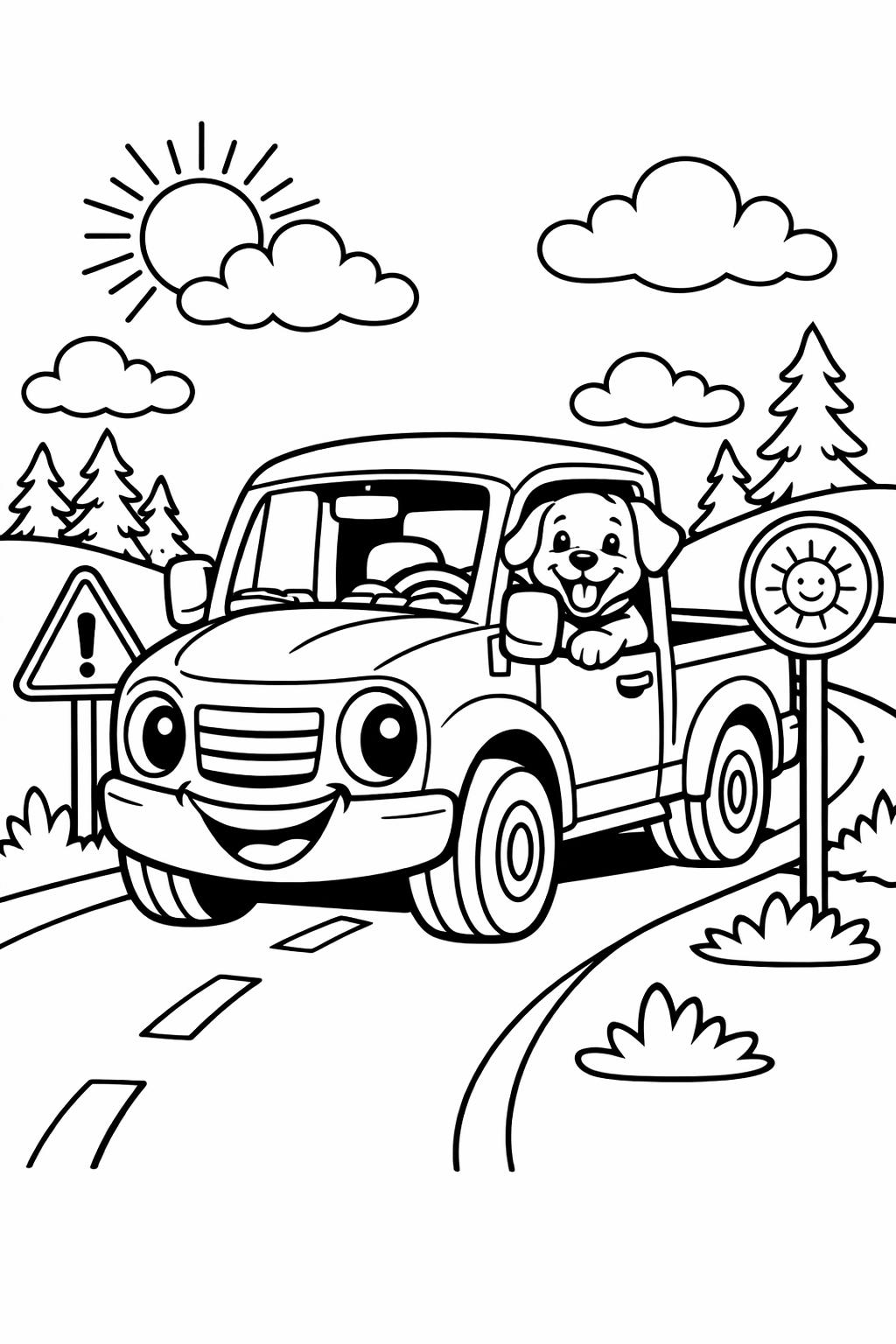 fire truck coloring page | emergency vehicle illustration | exciting rescue truck page