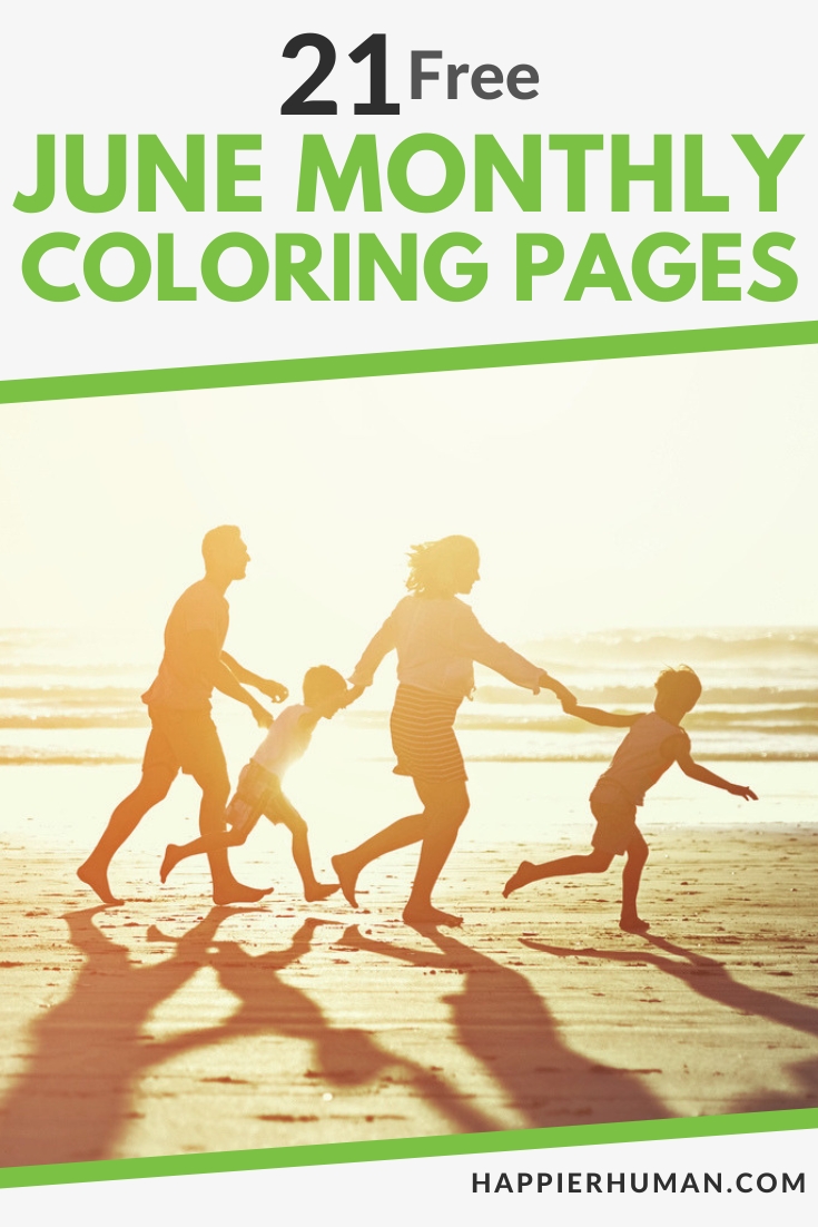 June coloring page | monthly themed coloring sheet | summer coloring design