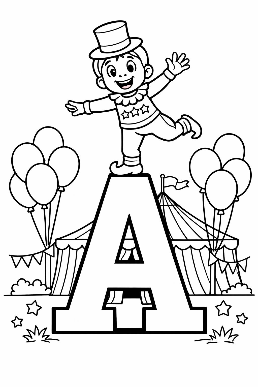 printable letter A coloring pages | alphabet themed worksheets | early learning fun