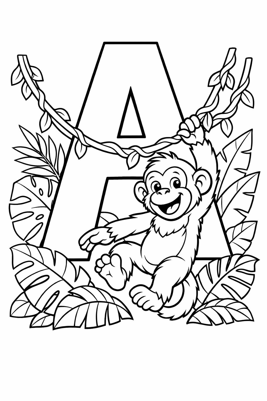 letter A mandala page | decorative alphabet pattern | relaxing coloring sheet