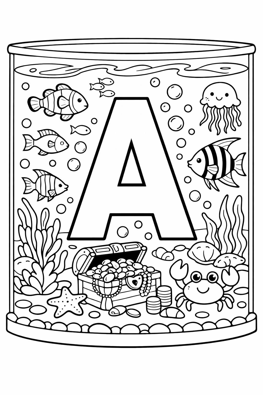 A is for ant coloring page | insect themed alphabet sheet | learning activity