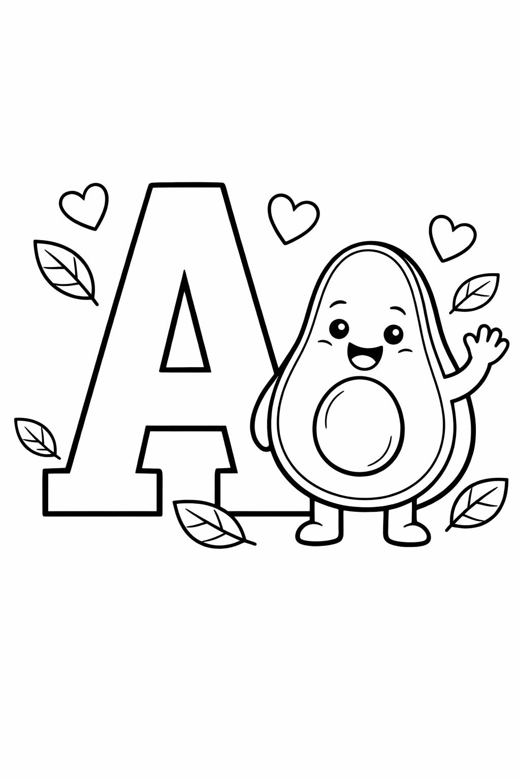 alphabet A coloring page | beginner reading activity | printable learning page
