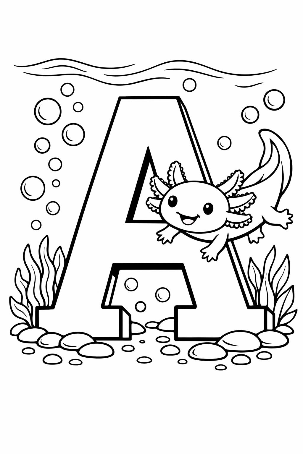 letter A animal coloring page | A is for alligator | educational coloring sheet