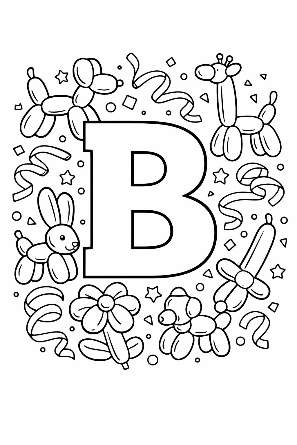 alphabet B coloring page | beginner reading activity | printable learning page