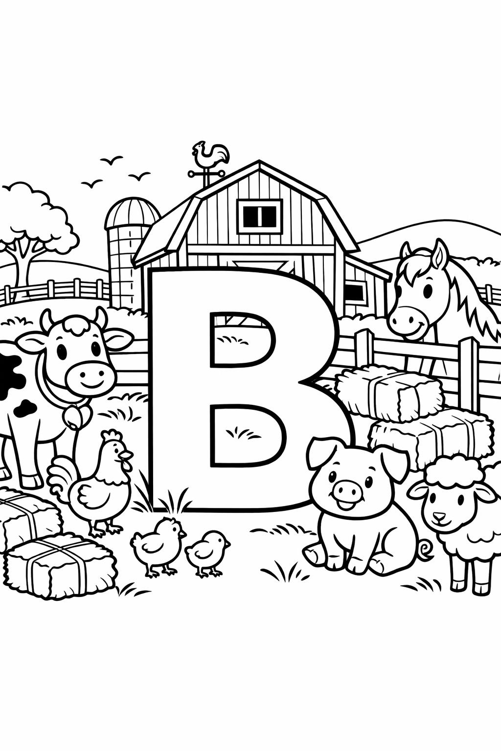 B is for butterfly coloring page | nature themed alphabet activity | fun coloring sheet