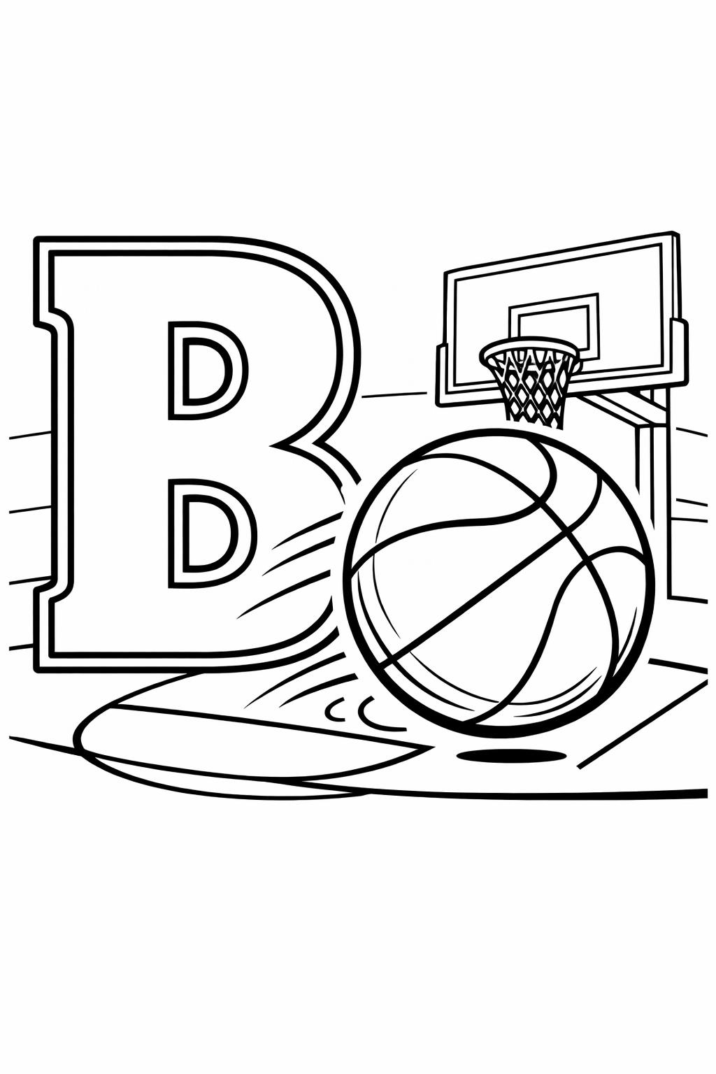 printable letter B coloring page | alphabet themed worksheet | early learning fun