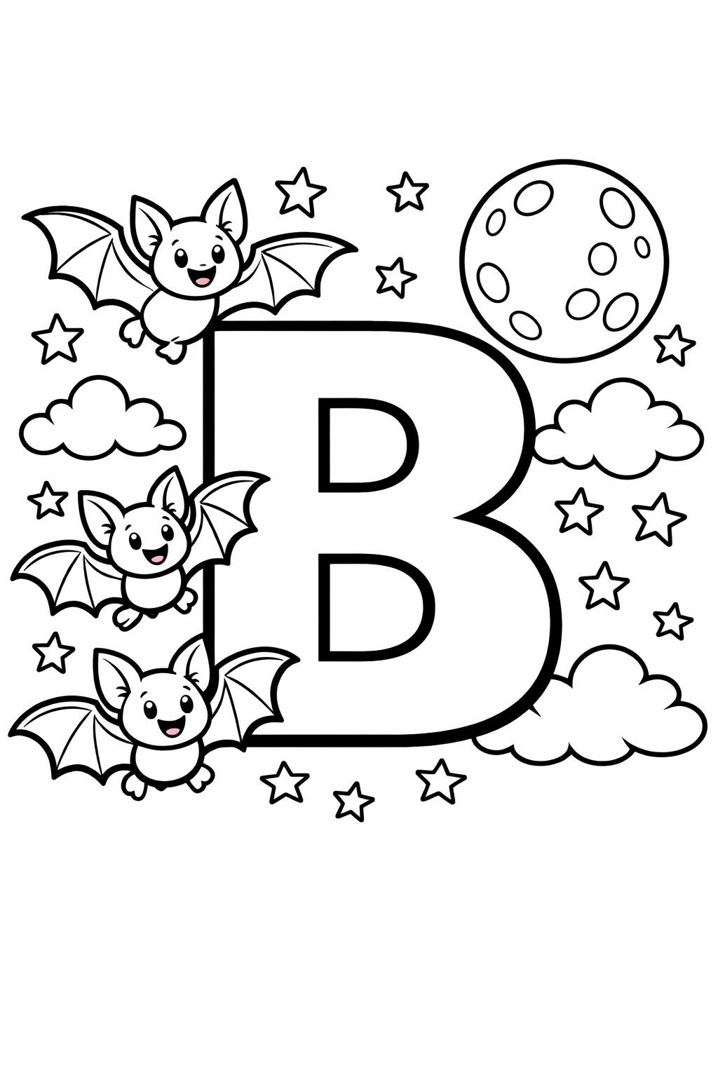 letter B classroom page | educational alphabet artwork | kids coloring activity