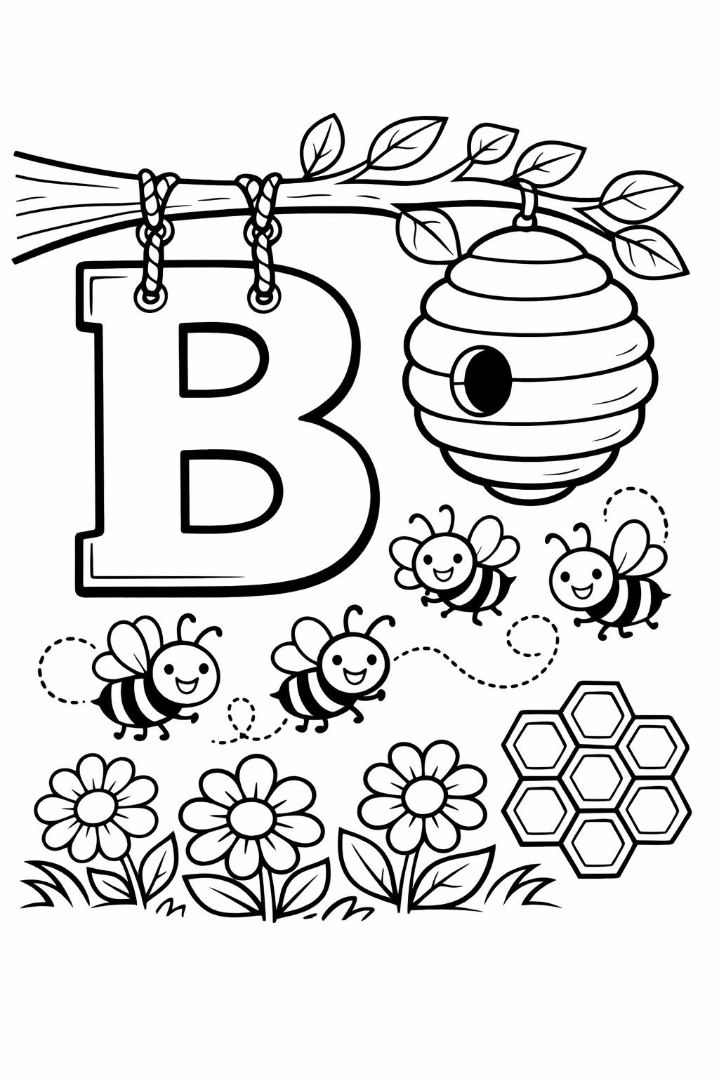 fun letter B worksheet | alphabet recognition activity | printable learning page