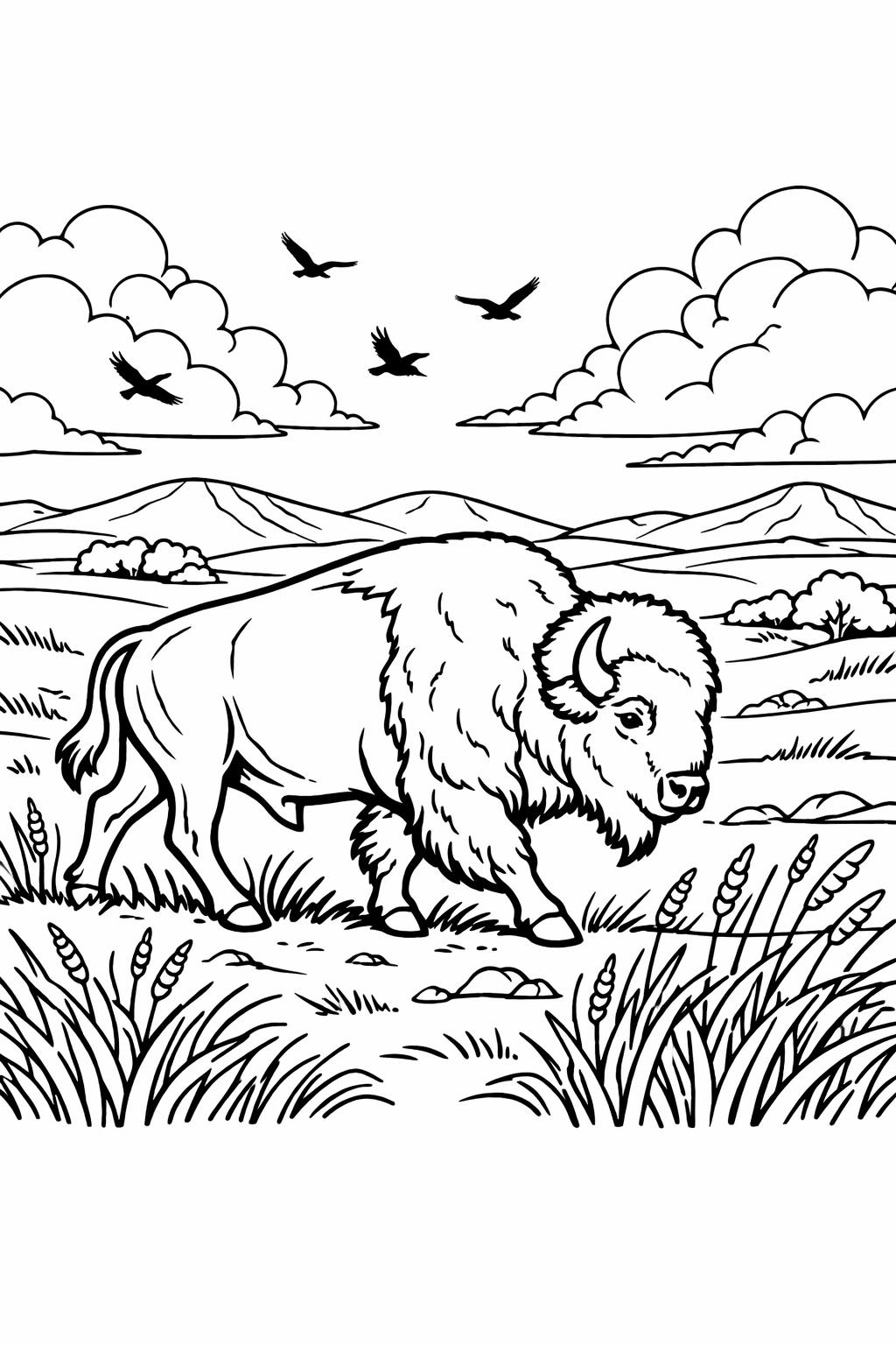 wolf coloring page | wilderness themed illustration | nature coloring sheet