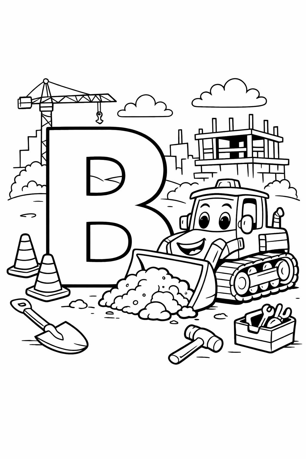 letter B mandala page | decorative alphabet pattern | relaxing coloring sheet