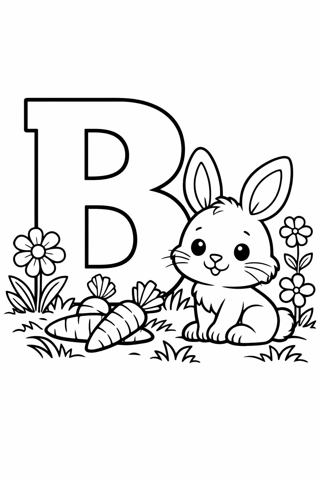 letter B doodle coloring page | creative alphabet artwork | printable kids activity