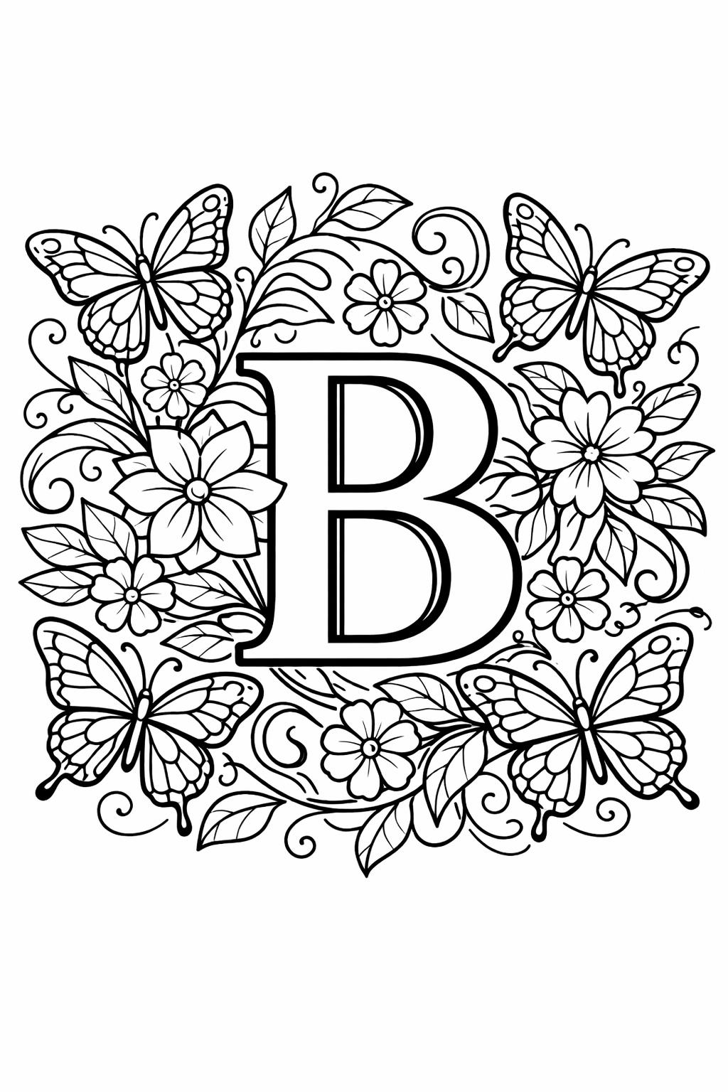 B is for bee coloring page | insect themed alphabet sheet | learning activity