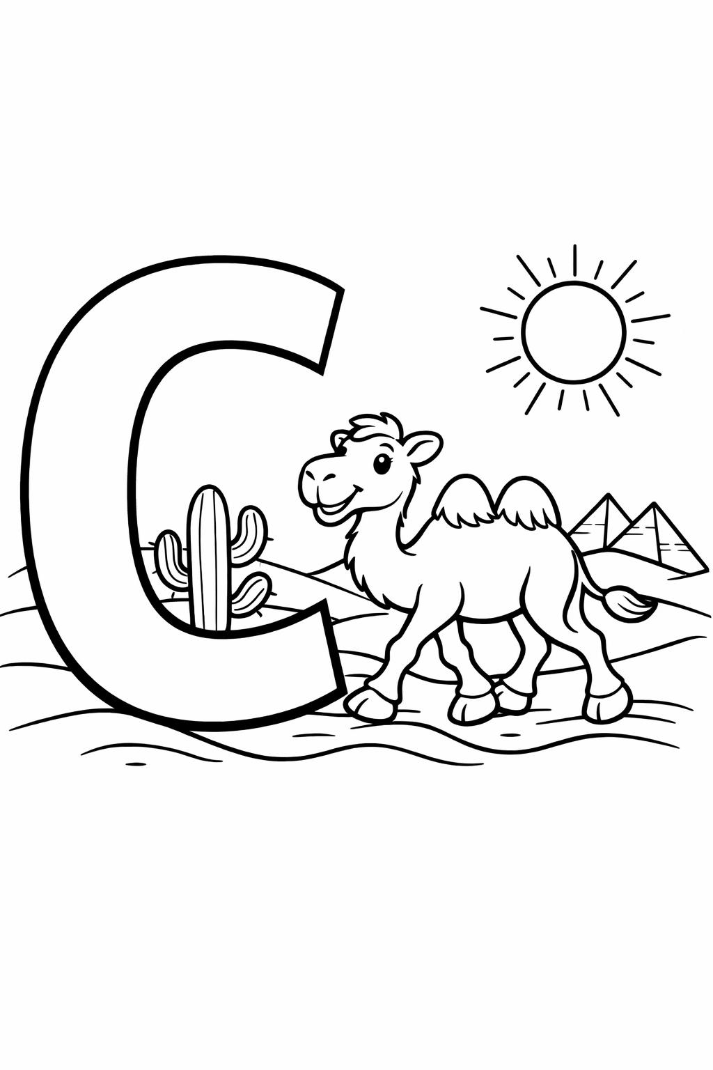 C is for cupcake coloring page | sweet treat alphabet activity | fun coloring sheet