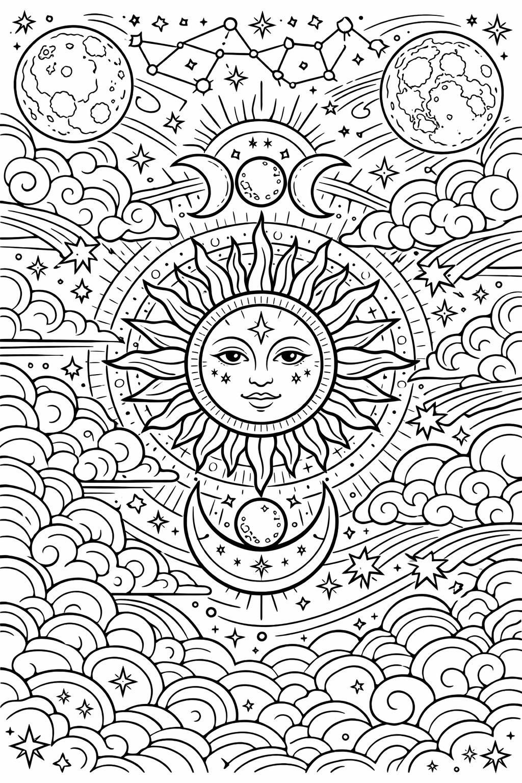 advanced pattern coloring page | highly detailed artwork | relaxing coloring sheet