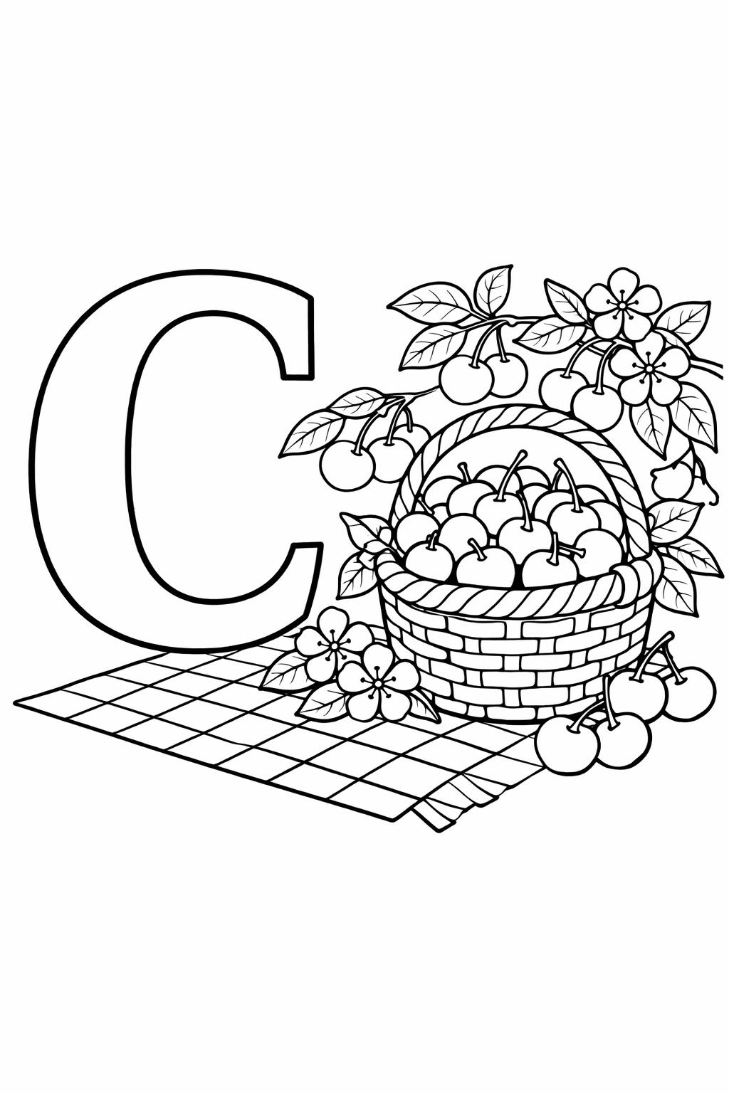 letter C doodle coloring page | creative alphabet artwork | printable kids activity
