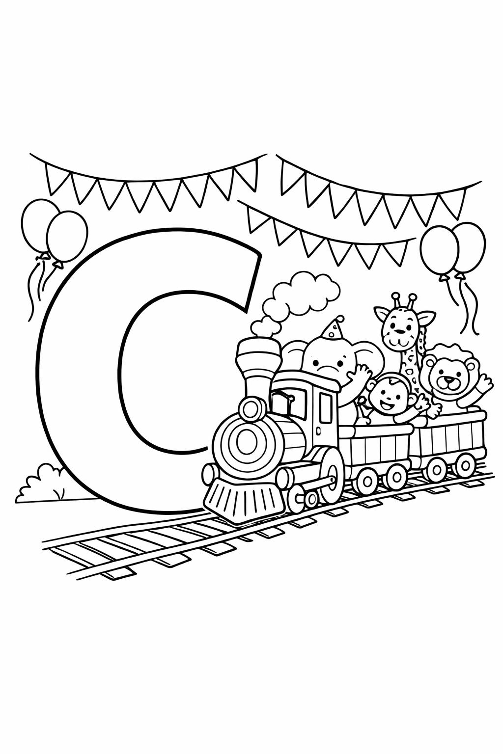 C is for cow coloring page | farm animal alphabet sheet | learning activity