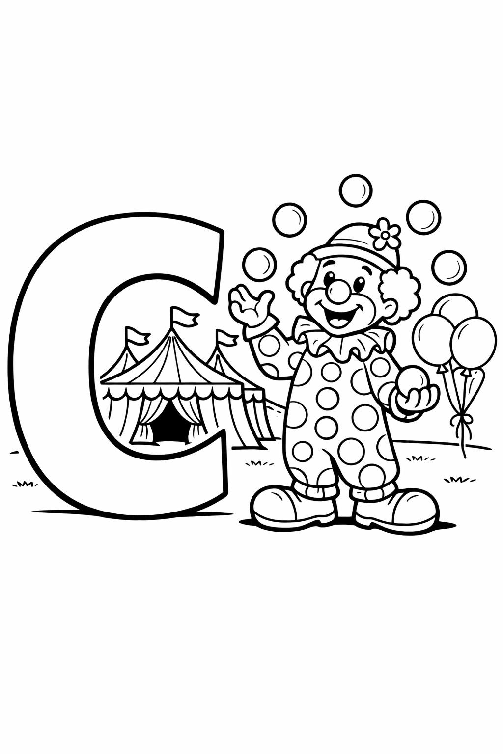decorative letter C page | patterned alphabet design | creative coloring activity