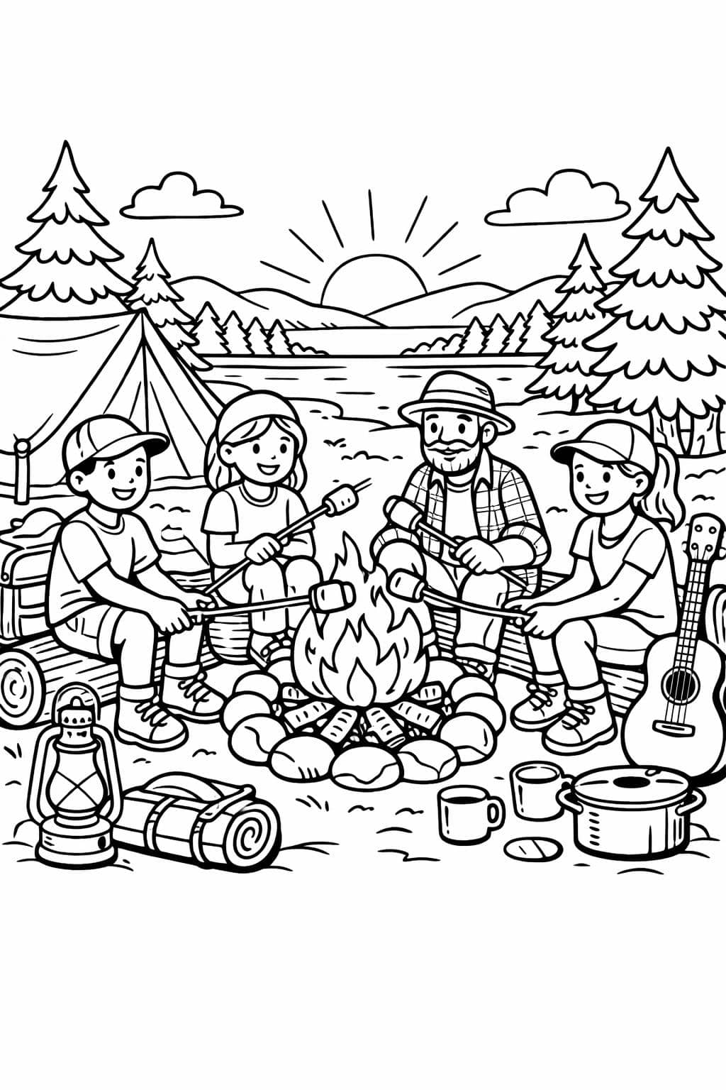 wilderness camping page | remote nature campsite | peaceful artwork