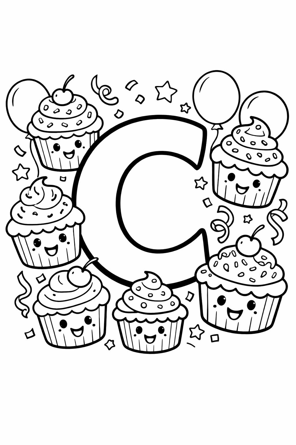 lowercase c coloring page | early literacy activity | fun alphabet page