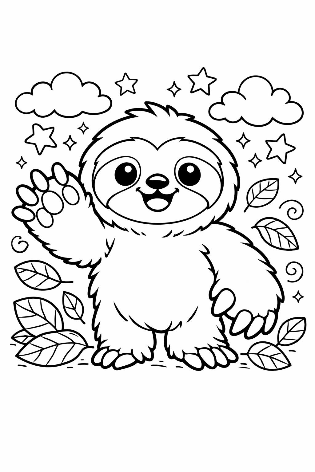 artistic sloth coloring page | creative animal artwork | decorative coloring design