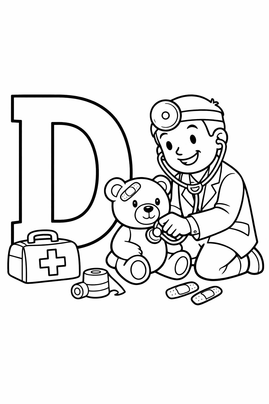 letter D tracing page | handwriting practice worksheet | educational coloring page