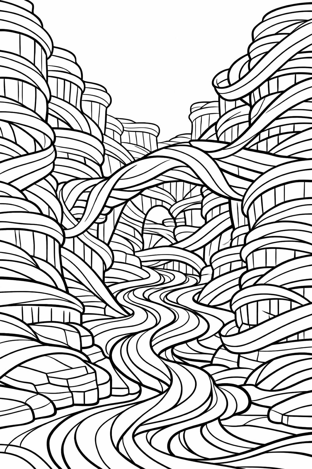 abstract face coloring page | surreal portrait artwork | creative coloring page
