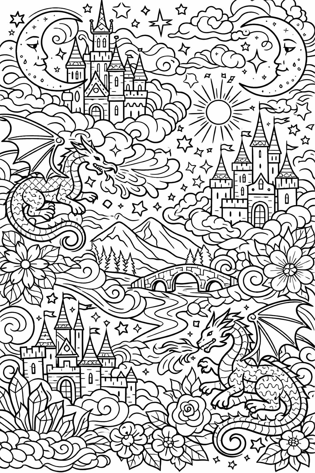 abstract line pattern page | flowing geometric shapes | artistic coloring sheet